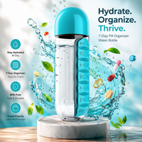 Portable pill Organizer Water Bottle